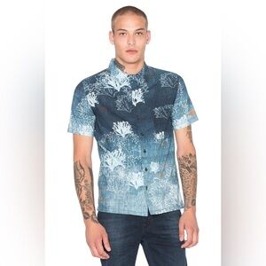 NWT Men’s NUDIE JEANS Brandon Seaweed Shirt - Blue Size XXL 100% Organic Cotton